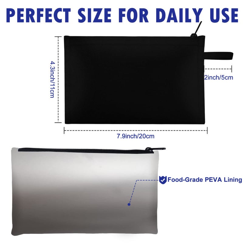 Moyad Reusable Snack Bag 2 Pack  Small Sandwich Snack Bags  Lunch Food Storage Zipper Pouch Packing Bag for Men Women Adults  Dishwasher Safe  BPA Free  Compact Snacks Bags (Black  S) - Image 2